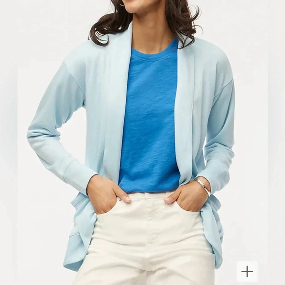 NEW J Crew Black Knit Wrap Cardigan Sweater- Large - Picture 2 of 8